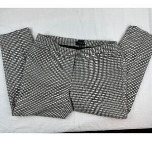 Talbots Woman Hampshire Lined Straight Ankle Pants - Black & White geometric